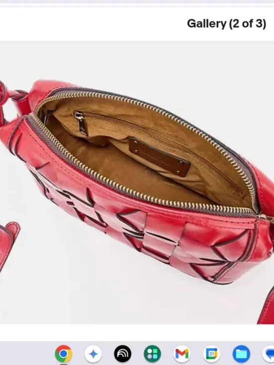 Patricia Nash Woven Leather Livadia Shoulder Bag-Cognac-NEW-A695694 - Picture 2 of 3